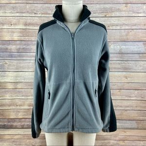 Columbia Vertex Core Gray Black Fleece Full Zip Long Sleeve Jacket Coat Small